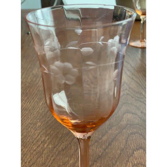 Vintage Etched Optic Pink Tiffin Franciscan Blush Pink - Picture 4 of 5